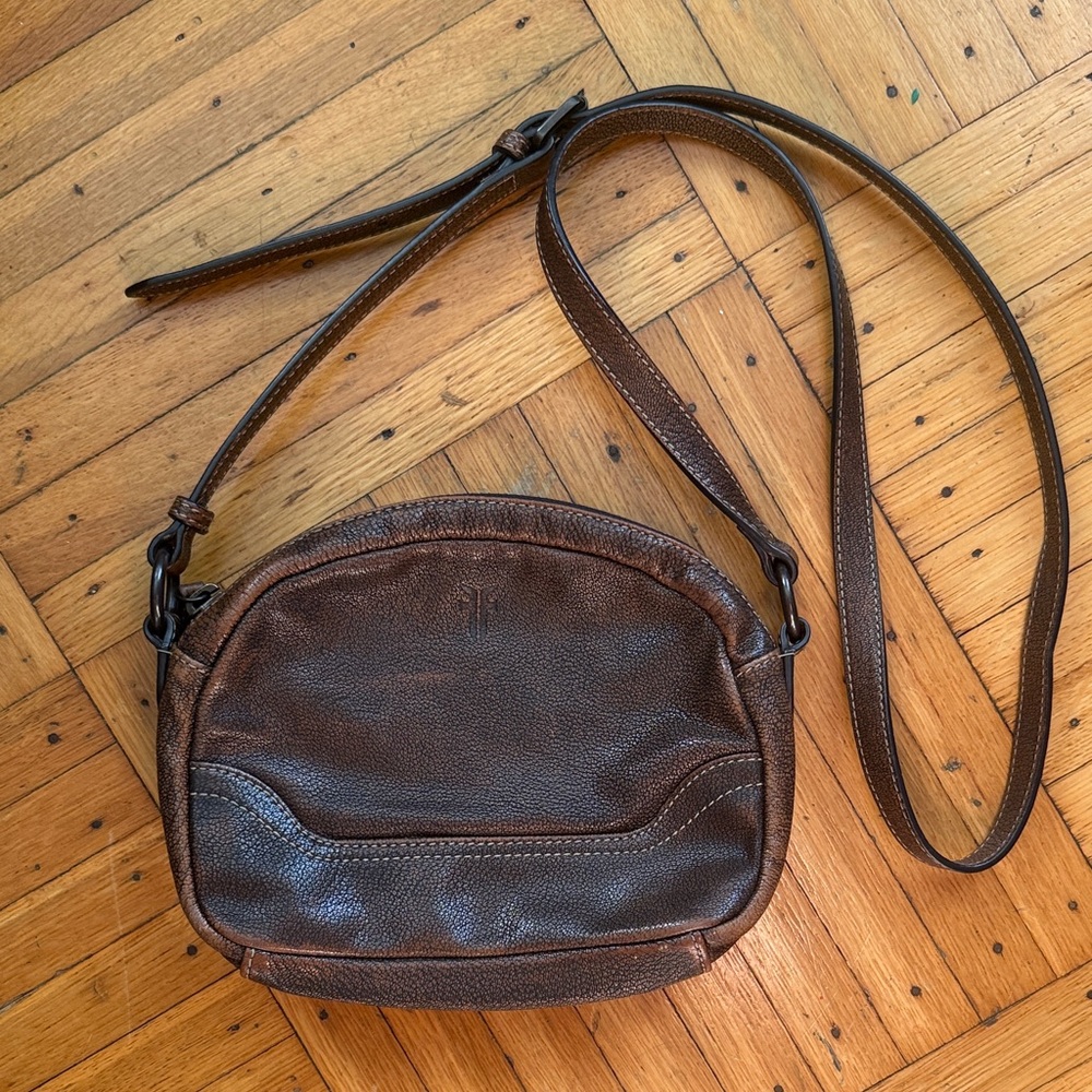 Frye Dark Brown Leather Crossbody Bag